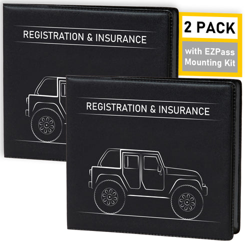 CANOPUS Car Registration and Insurance Holder, Car Document Holder, Vehicle Registration and Insurance Card Holder, Wallet for Auto, Trailer, Motorcycle, Truck, Vehicle Paperwork Organizer (2 Pack)